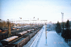 :Вид с перехода на станцию Кемь в северном направлении