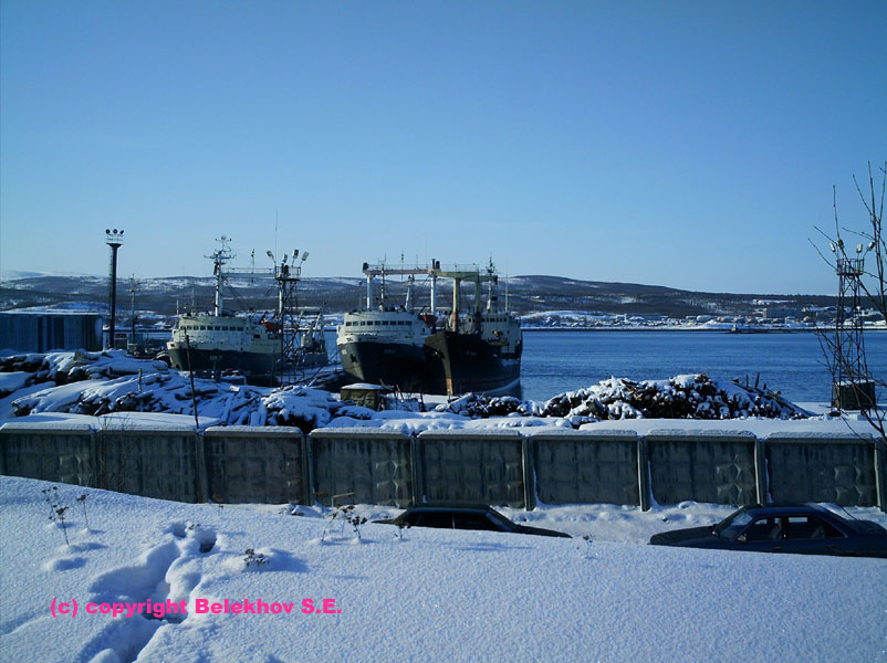 Мурманск. Вид на Кольский залив. 27 февраля 2006 года.